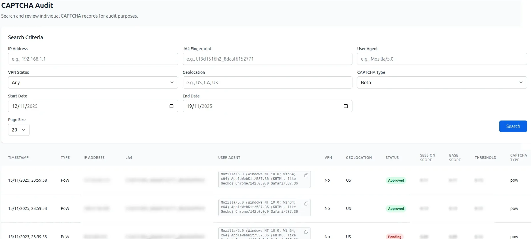 prosopo audit page